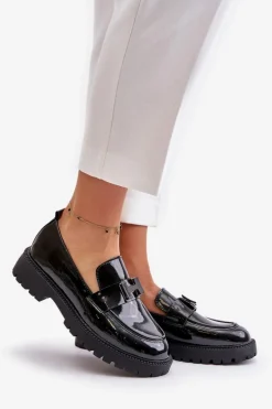 Mokasyny Damskie Lakierowane Vinceza 62187 Czarne