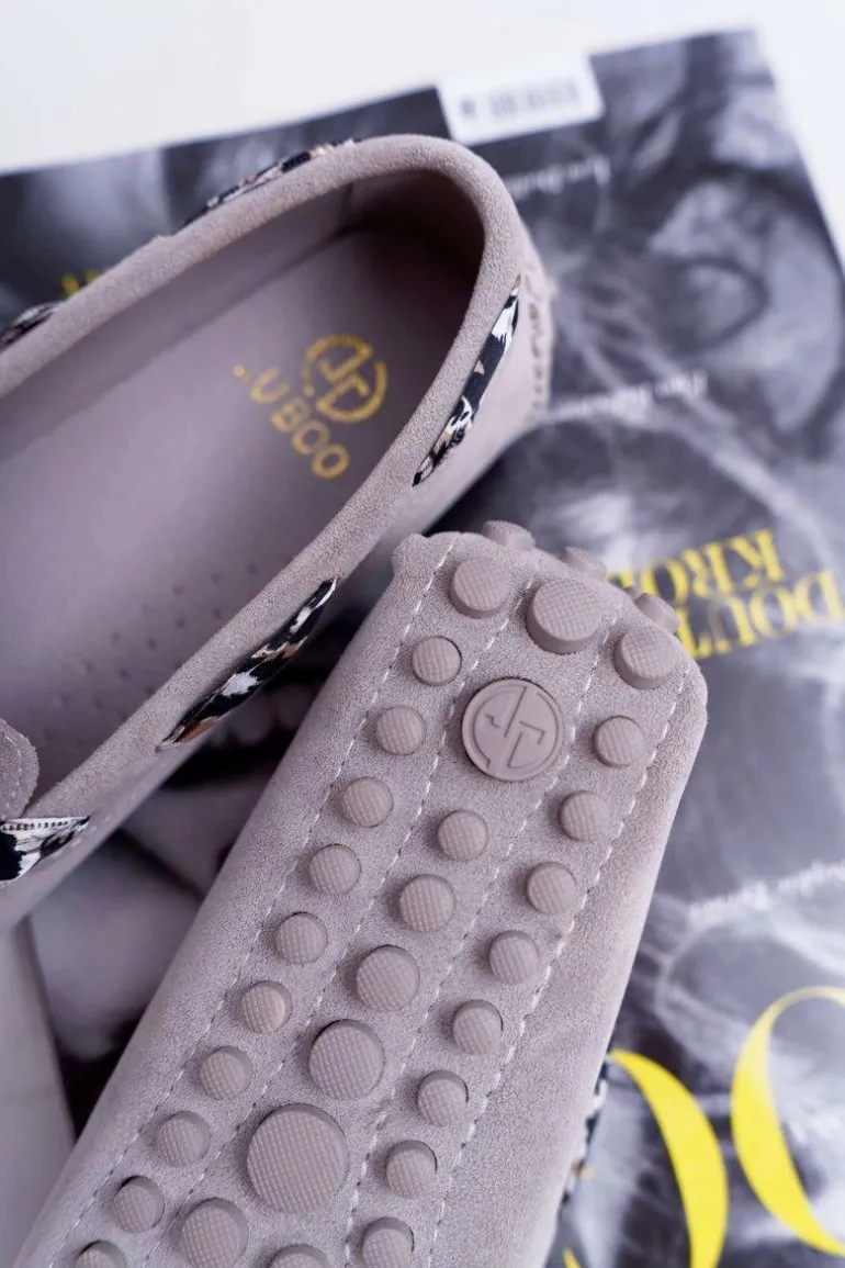 Mokasyny Damskie Lu Boo Wygodne Szare Plummy