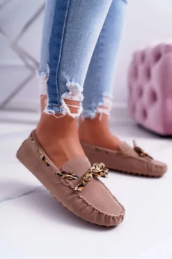 Mokasyny Damskie Lu Boo Wygodne Beżowe Plummy