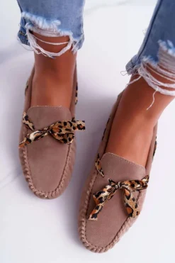 Mokasyny Damskie Lu Boo Wygodne Beżowe Plummy