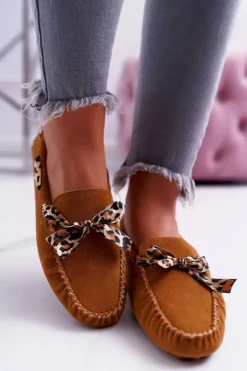 Mokasyny Damskie Lu Boo Wygodne Camel Plummy