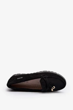 Mokasyny Damskie Na Platformie Czarne Railav