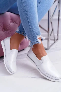 Mokasyny Damskie Sergio Leone Srebrne Magento