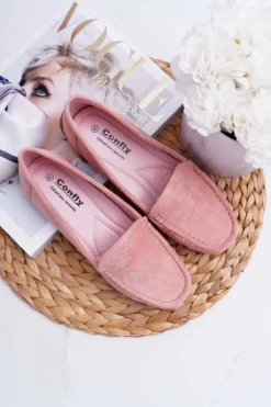 Mokasyny Damskie Wygodne Eko-zamsz Różowe Lemma