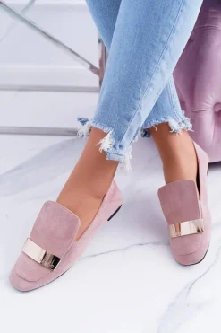 Mokasyny Damskie Z Blaszką Złote Lordsy Lu Boo Harlem