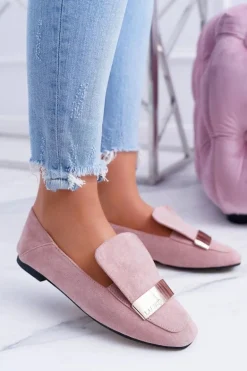 Mokasyny Damskie Z Blaszką Złote Lordsy Lu Boo Harlem