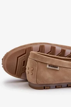 Mokasyny Damskie Z Eko Skóry Brązowe Celoria