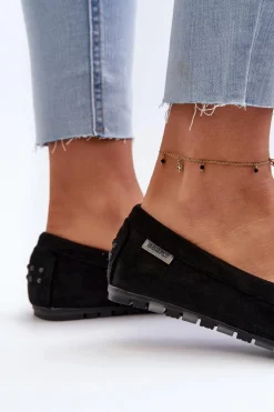 Mokasyny Damskie Z Eko Zamszu Czarne Amrutia