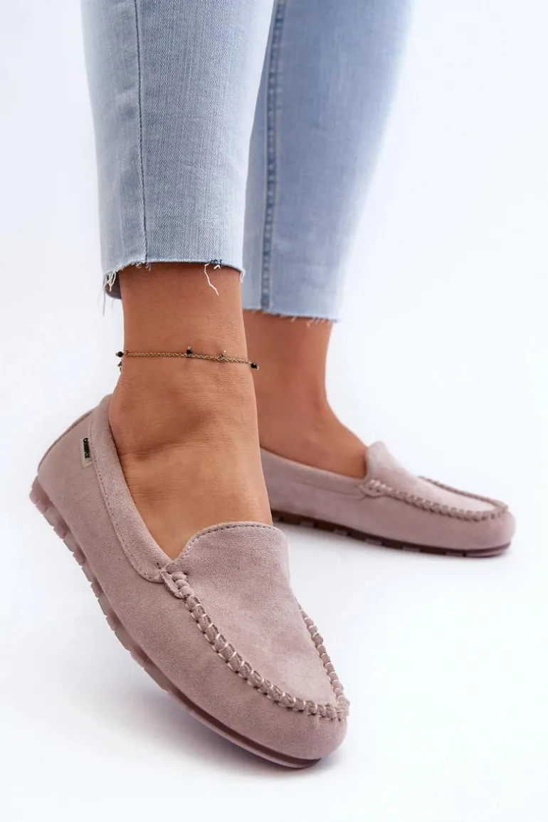 Mokasyny Damskie Z Eko Zamszu Fioletowe Amrutia