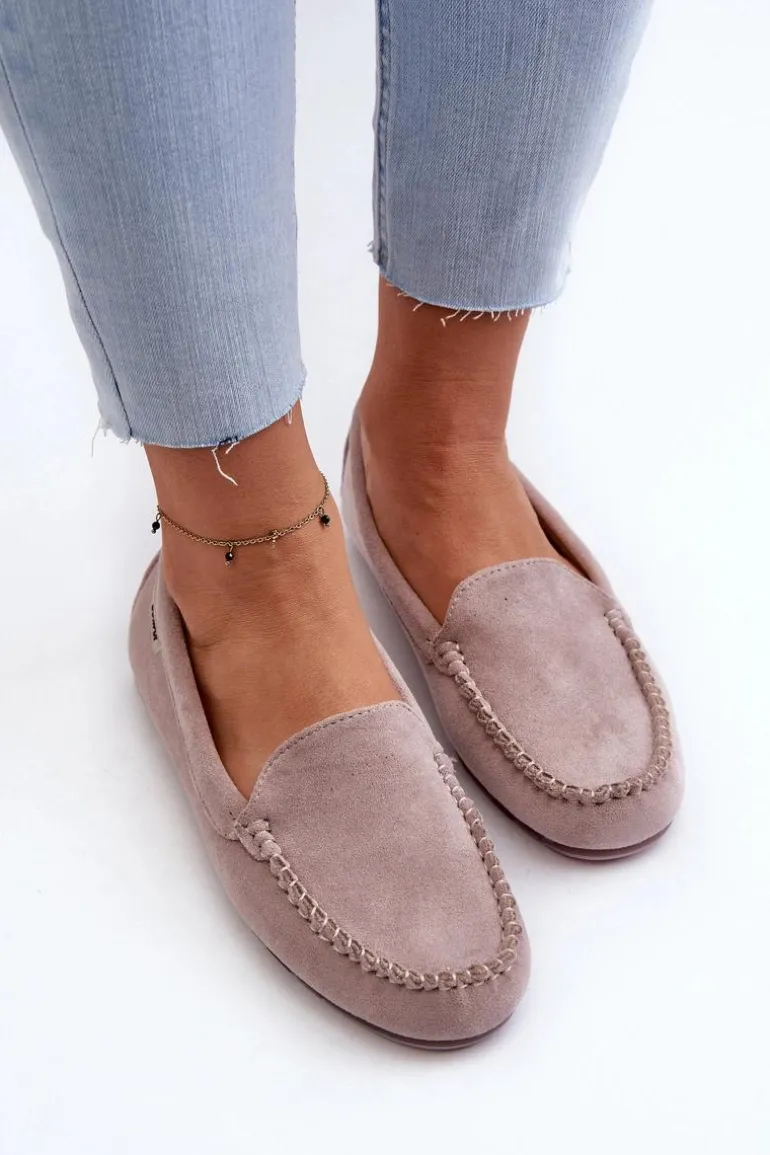 Mokasyny Damskie Z Eko Zamszu Fioletowe Amrutia