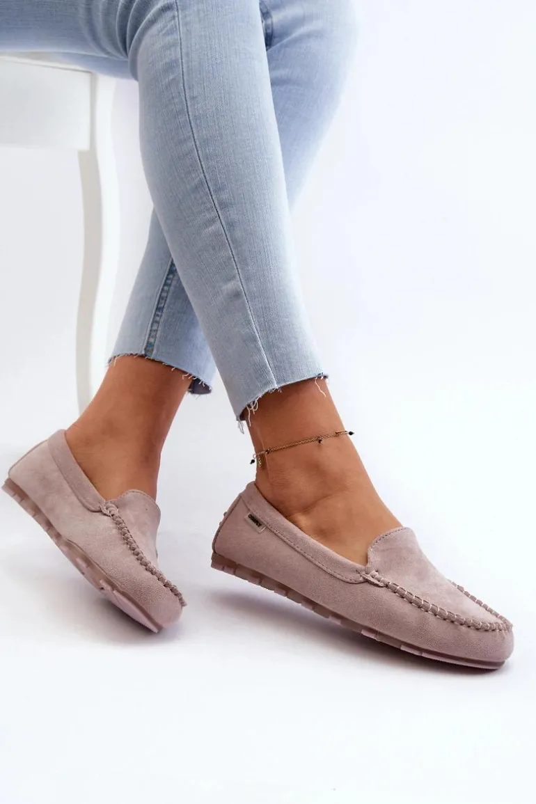 Mokasyny Damskie Z Eko Zamszu Fioletowe Amrutia