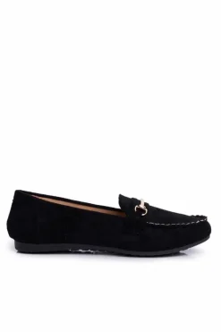 Mokasyny Damskie Zamszowe Czarne Dive