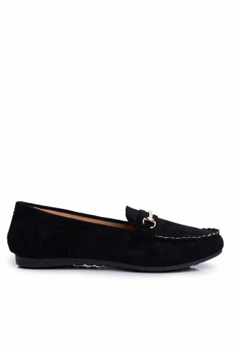 Mokasyny Damskie Zamszowe Czarne Dive