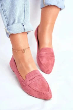 Mokasyny Damskie Zamszowe CH-1M6 Różowe Laveria
