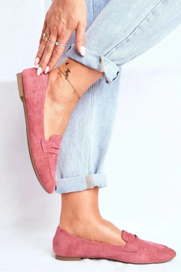 Mokasyny Damskie Zamszowe CH-1M6 Różowe Laveria