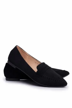 Mokasyny Damskie Zamszowe CH-1M6 Czarne Laveria