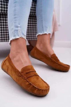 Mokasyny Damskie Zamszowe Bolero Camel