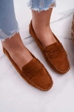 Mokasyny Damskie Zamszowe Bolero Camel