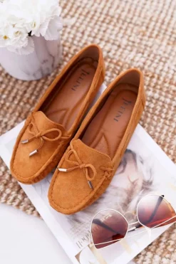 Mokasyny Damskie Zamszowe Komfortowe Camel Buggy