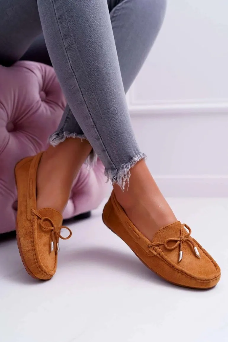 Mokasyny Damskie Zamszowe Komfortowe Camel Buggy