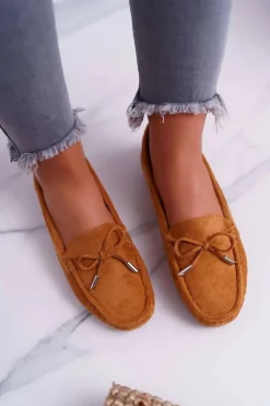 Mokasyny Damskie Zamszowe Komfortowe Camel Buggy