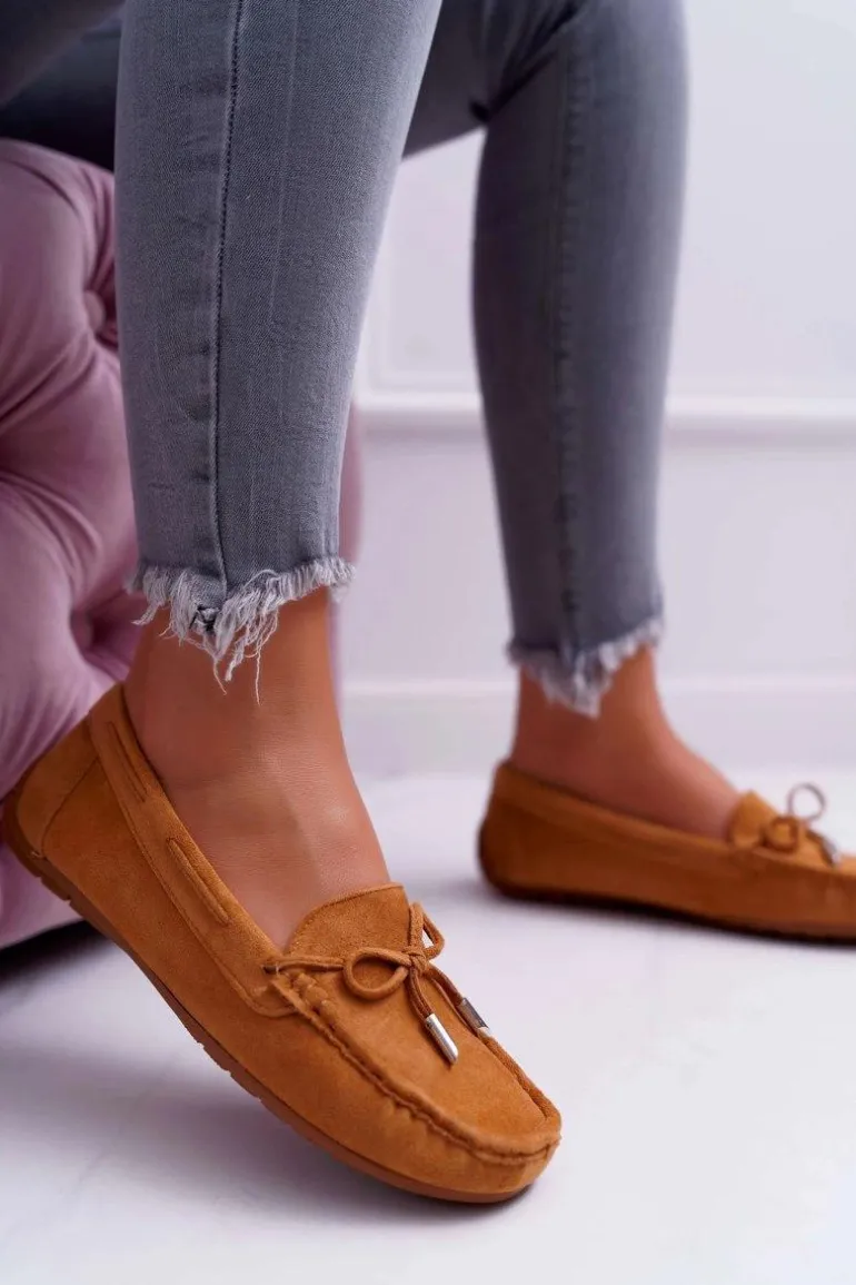 Mokasyny Damskie Zamszowe Komfortowe Camel Buggy