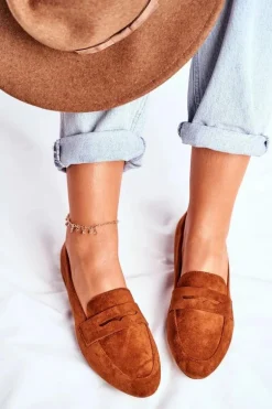 Mokasyny Damskie Zamszowe Sergio Leone MK734 Camel Nebbi