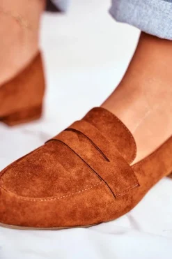 Mokasyny Damskie Zamszowe Sergio Leone MK734 Camel Nebbi