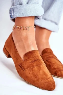 Mokasyny Damskie Zamszowe Sergio Leone MK734 Camel Nebbi