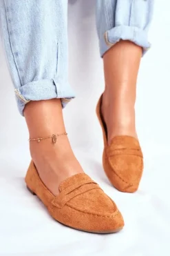 Mokasyny Damskie Zamszowe CH-1M6 Camel Laveria