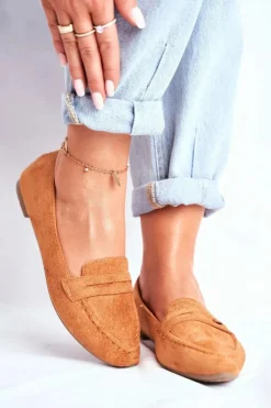 Mokasyny Damskie Zamszowe CH-1M6 Camel Laveria