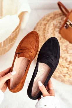 Mokasyny Damskie Zamszowe Sergio Leone MK734 Czarne Nebbi