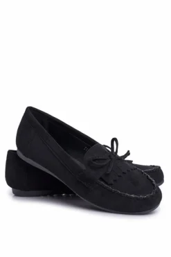 Mokasyny Damskie Zamszowe Czarne Velucci
