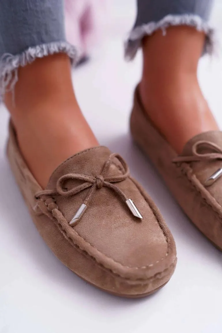 Mokasyny Damskie Zamszowe Komfortowe Khaki Buggy