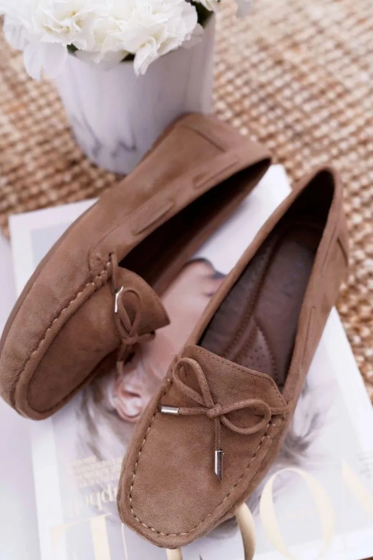 Mokasyny Damskie Zamszowe Komfortowe Khaki Buggy