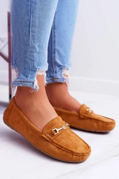 Mokasyny Damskie Zamszowe Comfort Camel Anzio