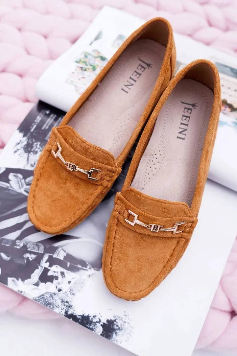 Mokasyny Damskie Zamszowe Comfort Camel Anzio