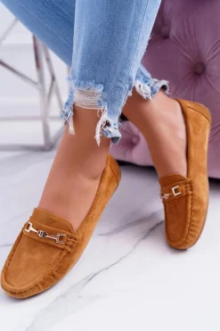 Mokasyny Damskie Zamszowe Comfort Camel Anzio