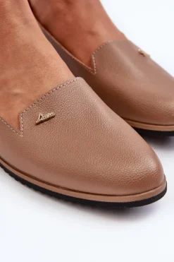 Mokasyny Na Płaskim Obcasie Damskie Brązowe Enzla