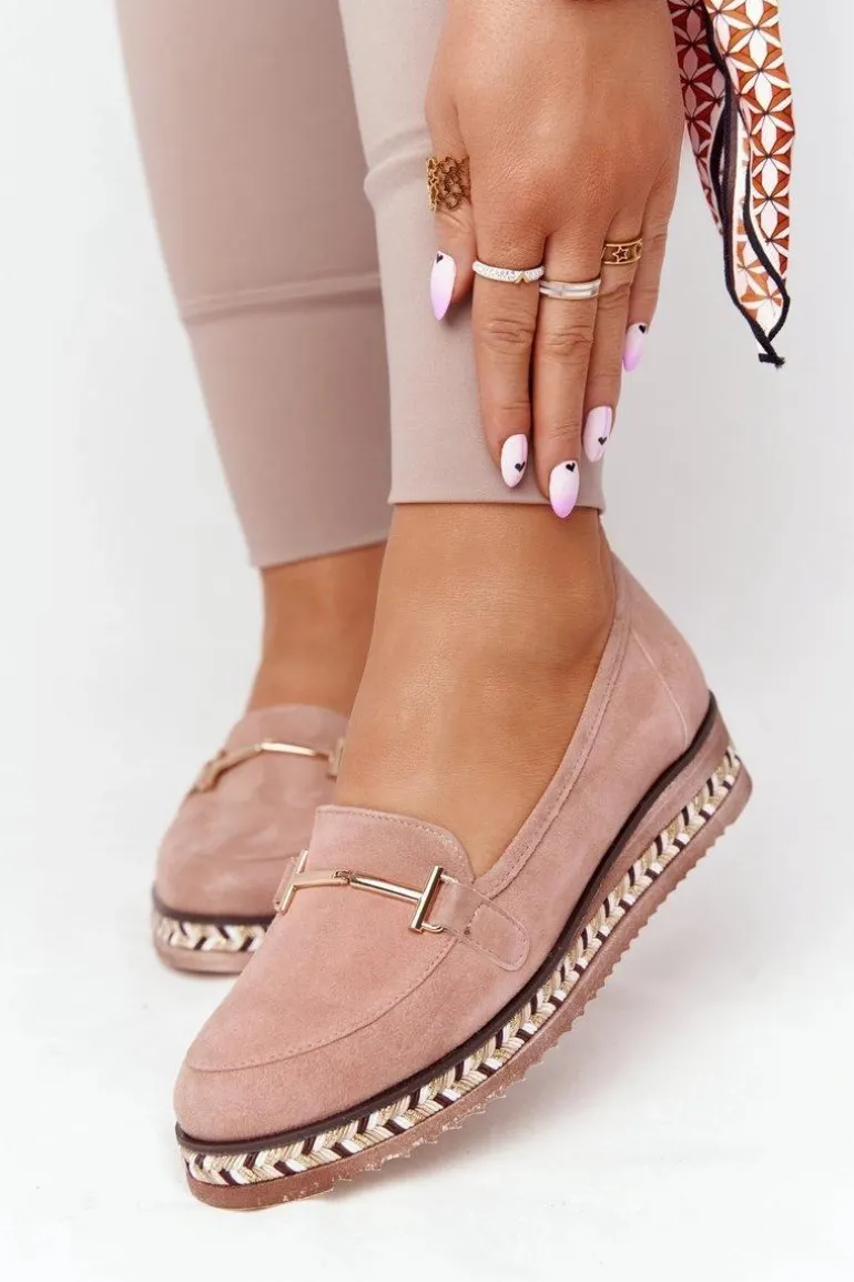 Mokasyny Na Platformie Laura Messi 2284 Różowe