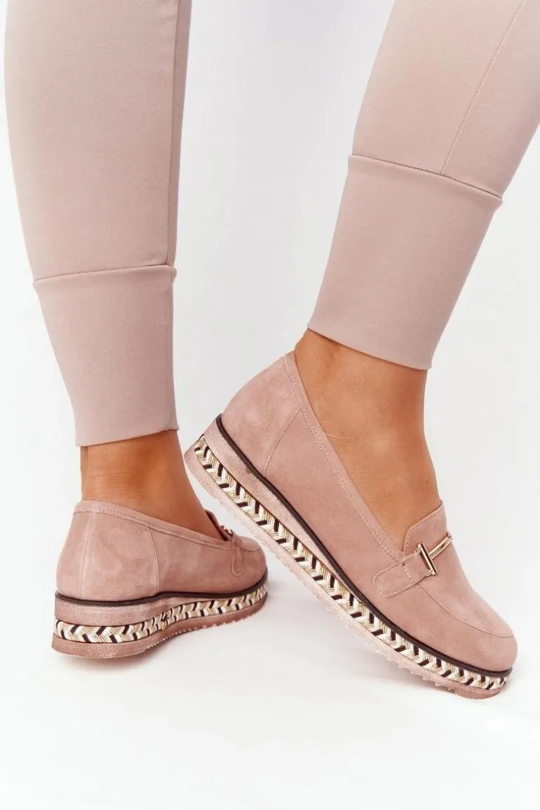 Mokasyny Na Platformie Laura Messi 2284 Różowe