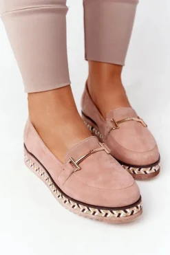 Mokasyny Na Platformie Laura Messi 2284 Różowe