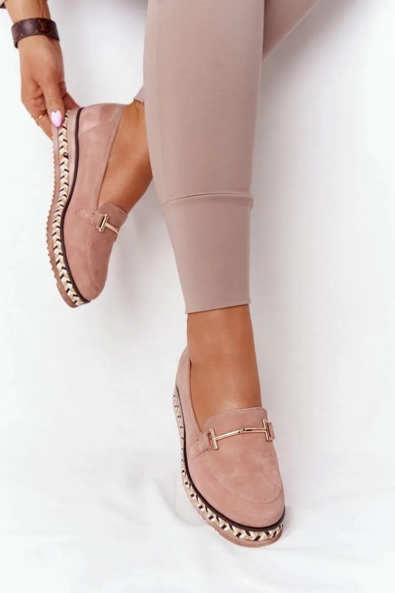 Mokasyny Na Platformie Laura Messi 2284 Różowe