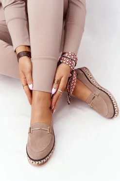 Mokasyny Na Platformie Laura Messi 2284 Jasny Brąz