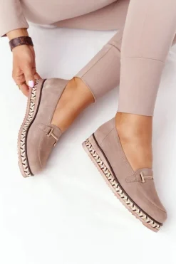 Mokasyny Na Platformie Laura Messi 2284 Jasny Brąz