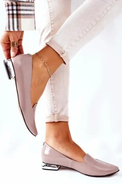 Mokasyny Na Srebrnym Obcasie Laura Messi 2013 Cappuccino