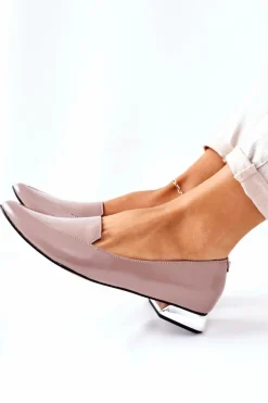 Mokasyny Na Srebrnym Obcasie Laura Messi 2013 Cappuccino