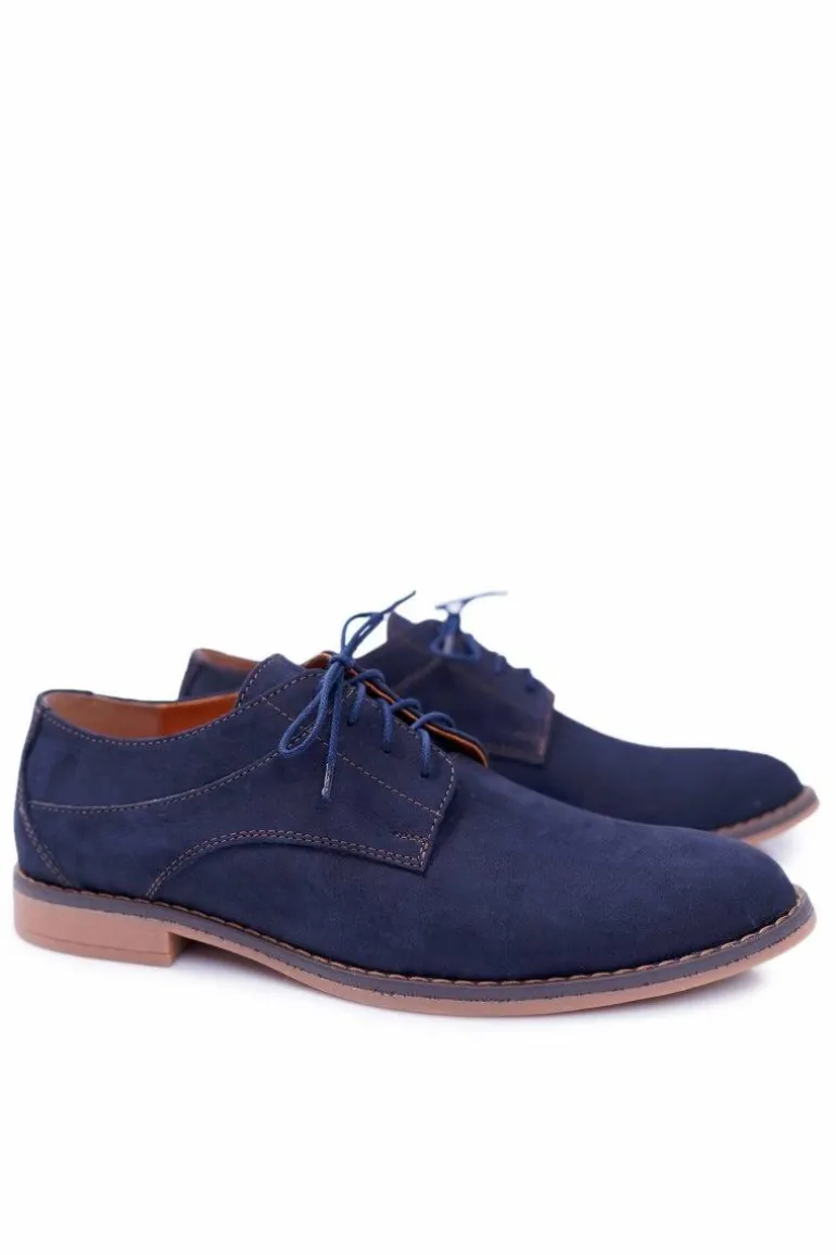 Męskie Półbuty Bednarek Nubukowe Granatowe Atletos