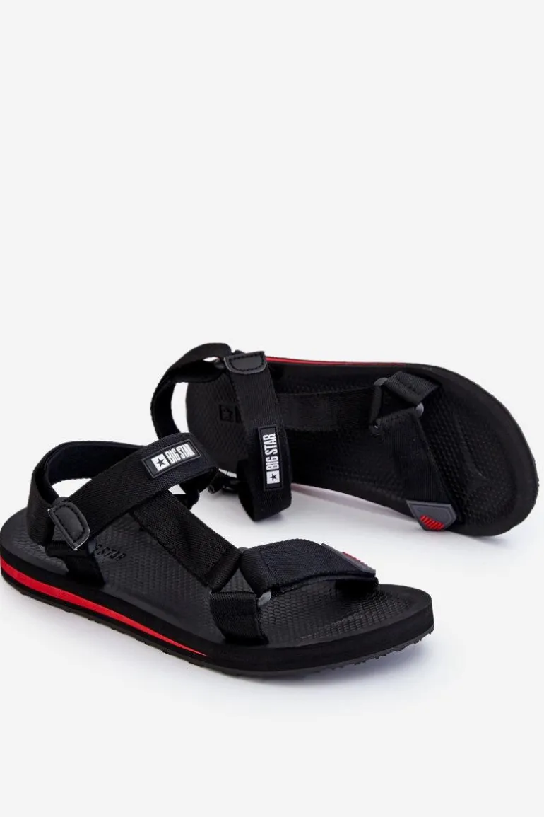 Męskie Sandały Na Rzepy Big Star DD174717 Czarne