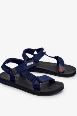 Męskie Sandały Na Rzepy Big Star DD174718 Granatowe